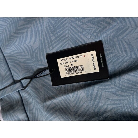 NWT Peter Millar Crown Crafted Surge Golf Shorts Palm Blue Mens Sz 40 $130 - Picture 2 of 9